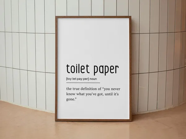 Toilet Paper Definition Bathroom Quote Wall Art Print