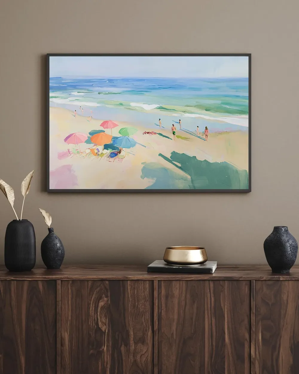 Beach Day Vibrant Coastal Summer Scene Art Print - Image 3