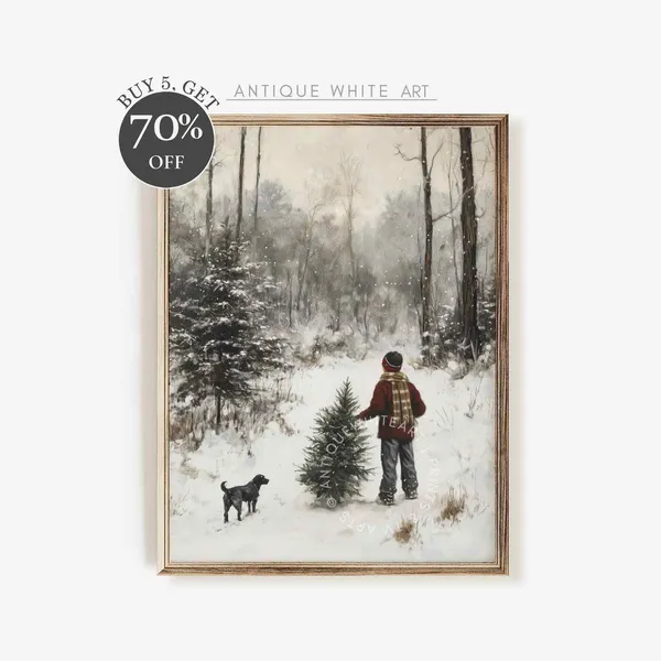 Winter Wall Art, Vintage Rustic Christmas Decor