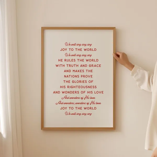 Joy To The World Christmas Lyrics Poster, Christian