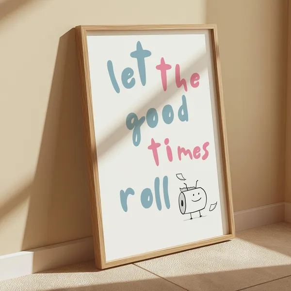Funny Bathroom Decor Poster, Cute Wall Art