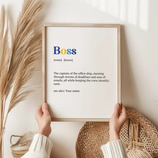 Funny Boss Definition Art Print, Christmas Humor