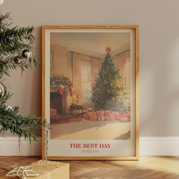 The Best Day Music Christmas Watercolor Art Print