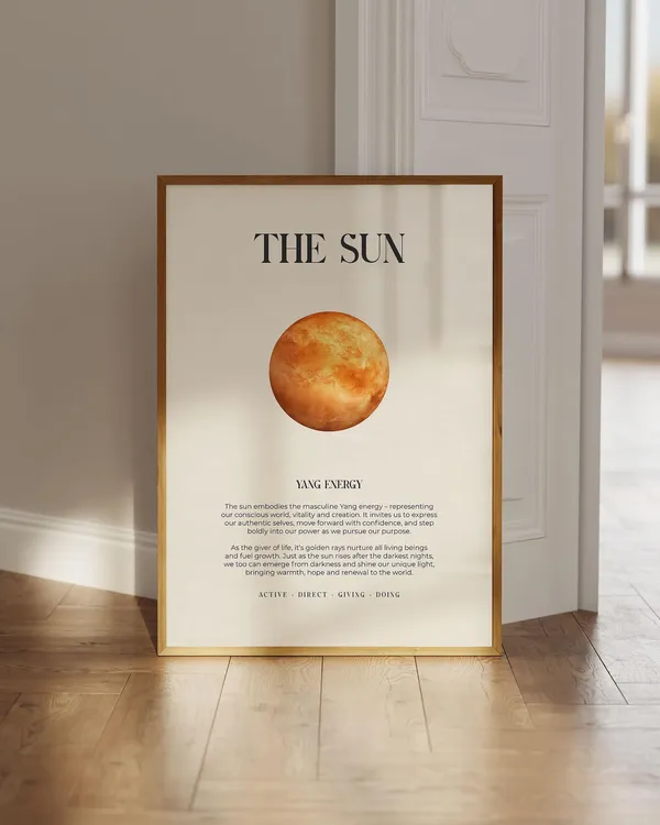 Sun Poster Art Print, Yin Yang Astrology