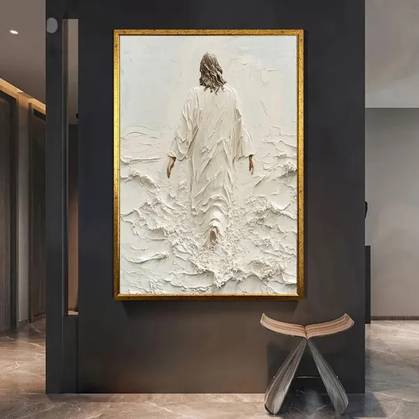 Jesus Walking On Water Religious Wall Art Print