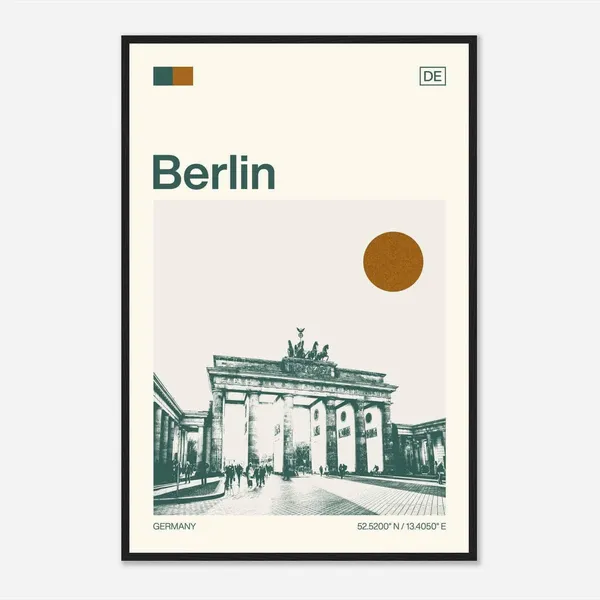 Berlin Germany Minimalist Monochrome Travel Poster