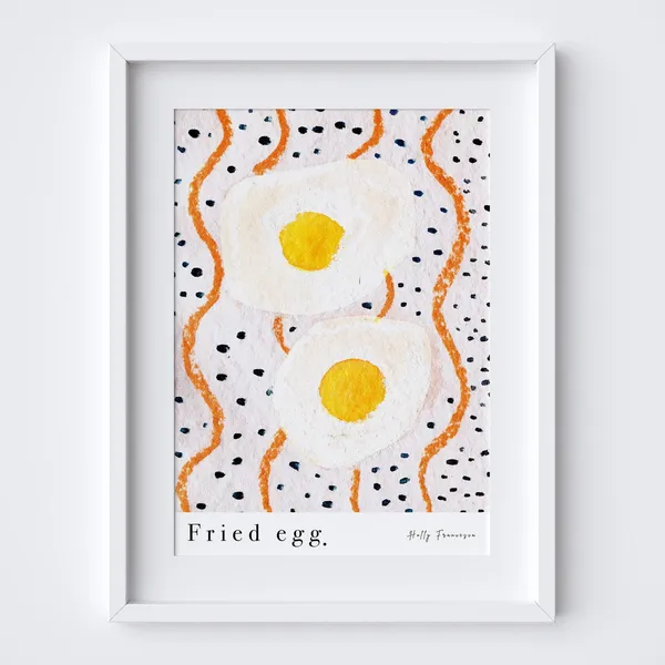 Fried Egg Watercolour Food Illustration Art Print