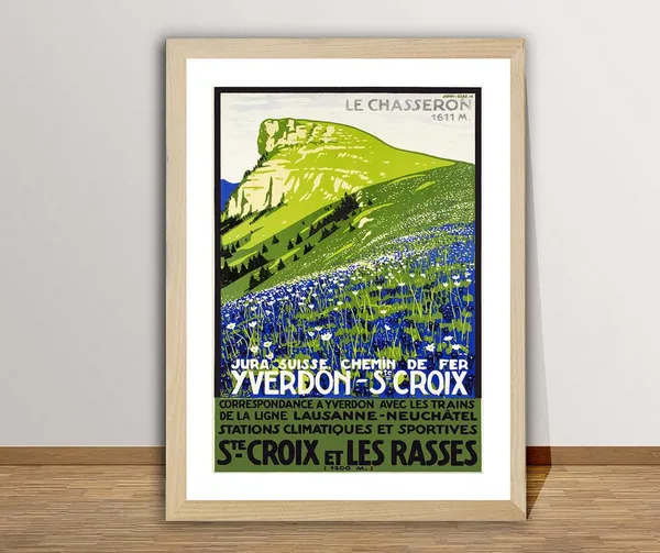 Jura Suisse Chemin De Fer Vintage Travel Poster