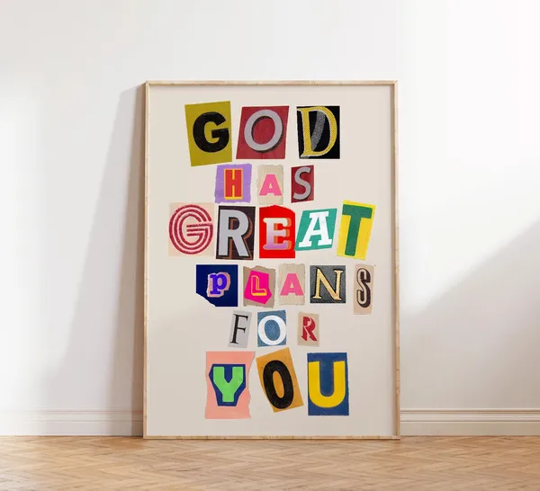 Vintage Christian Wall Print, Retro Religious Poster
