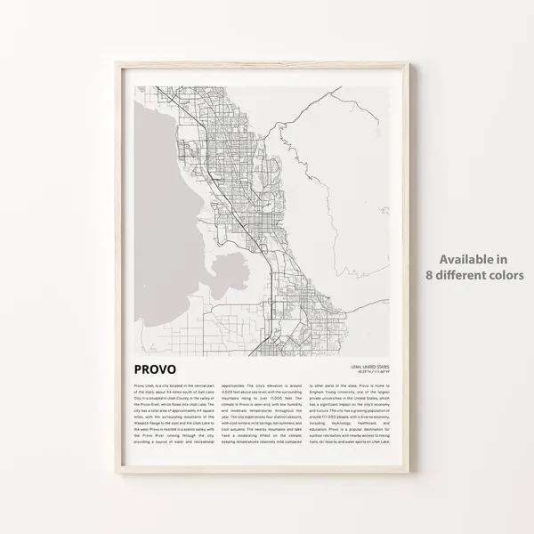 Provo Map Print, Utah Travel Poster