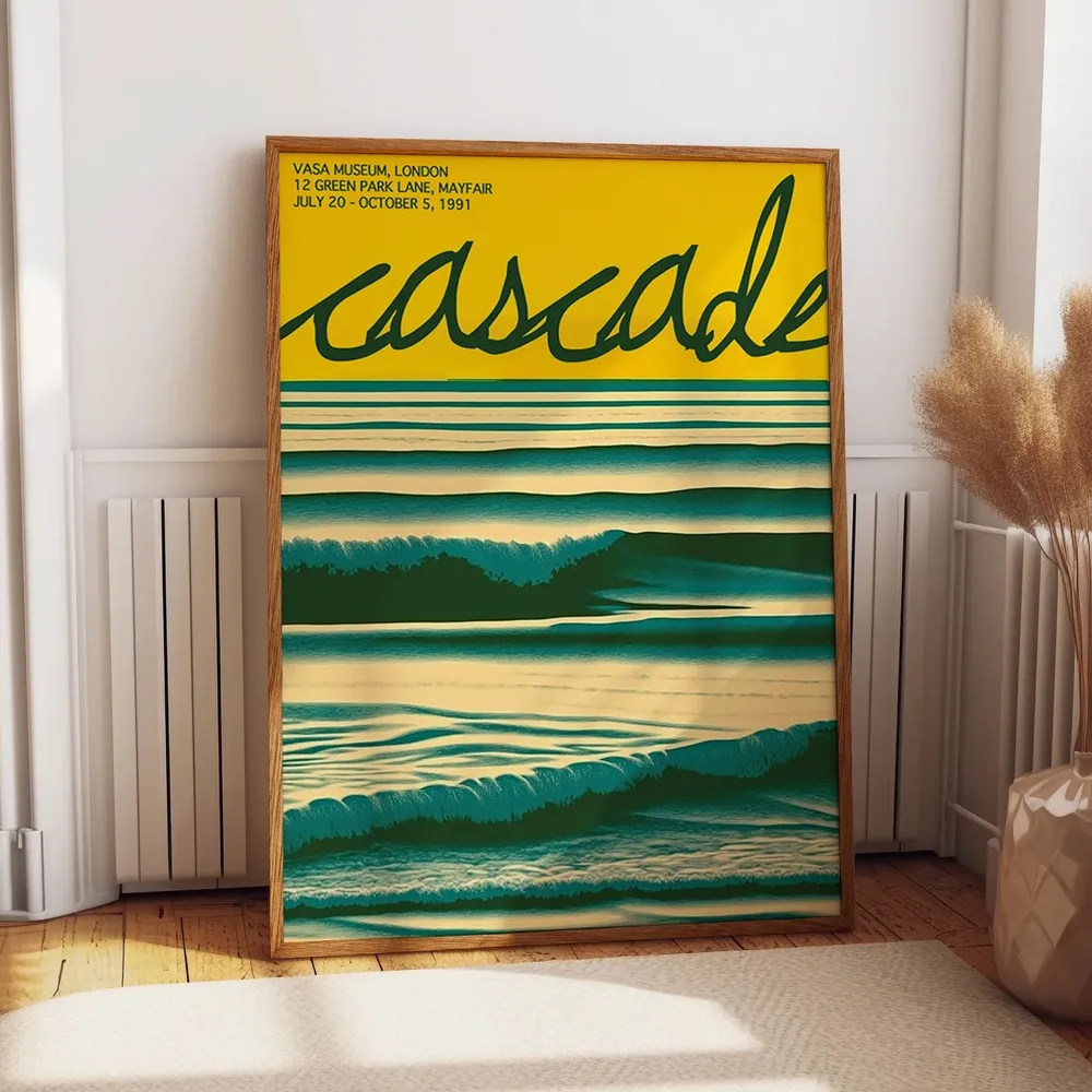 Cascade Ocean Waves Retro Art Print, Vasa Museum London