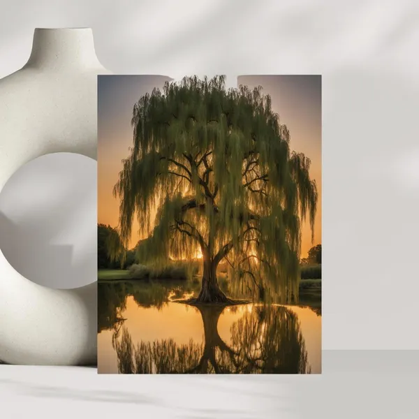 Weeping Willow Nature Art Print, Calming Poster