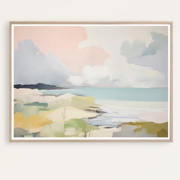 Coastal Abstract Landscape Seascape Watercolor Print