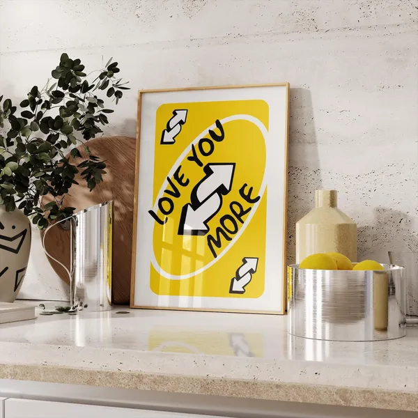 Love You More Retro Valentine Art Print