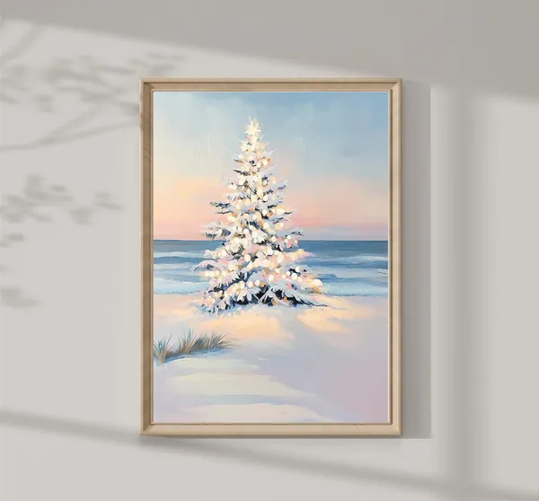 Christmas Tree Painting, Christmas Home Decor Art Print