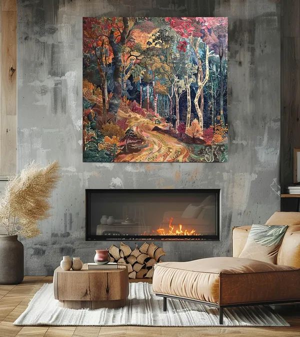 William Morris-Inspired Autumn Forest Art Print