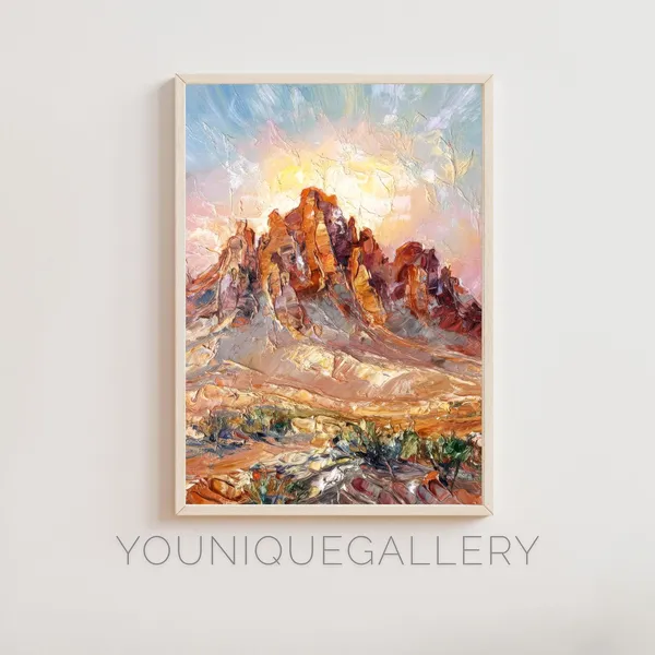 Mount Sinai Oil Painting Desert Landscape Art Print