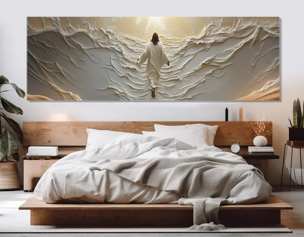 Jesus Walking On Water Religious Bedroom Art Print