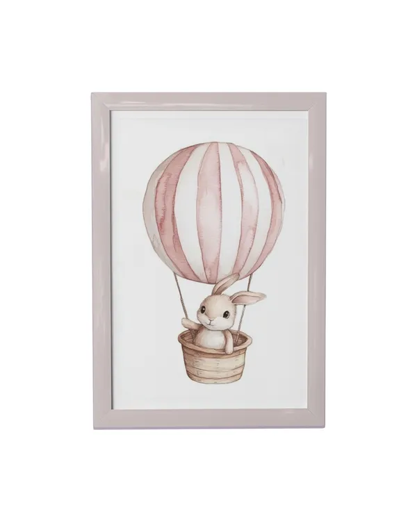 Hot Air Balloon Bunny Nursery Art Print