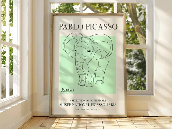 Pablo Picasso Exhibition Poster, Classic Line Art