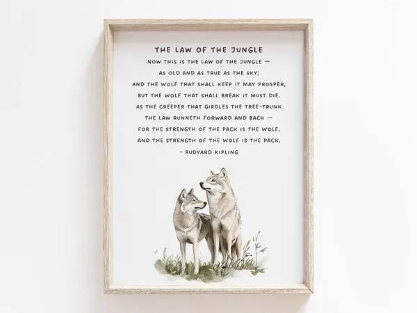 The Law Of The Jungle Quote Poem Art Print