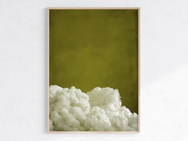 Old Moss Green Cloud Minimalist Art Print