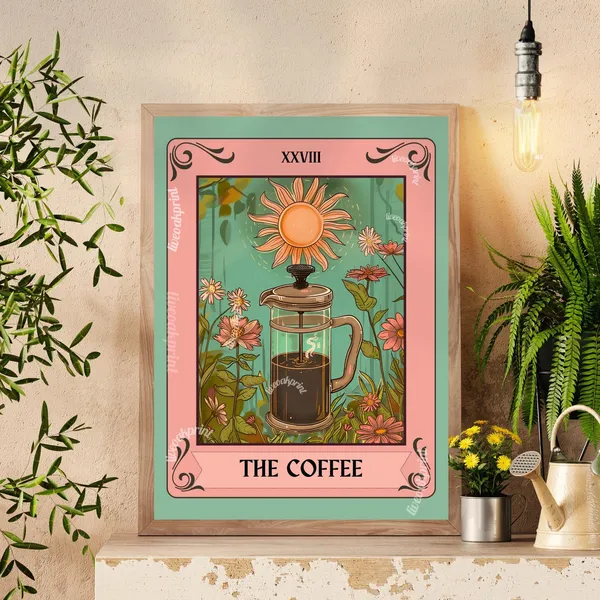 Coffee Tarot Card Gothic Kitchen Art Print