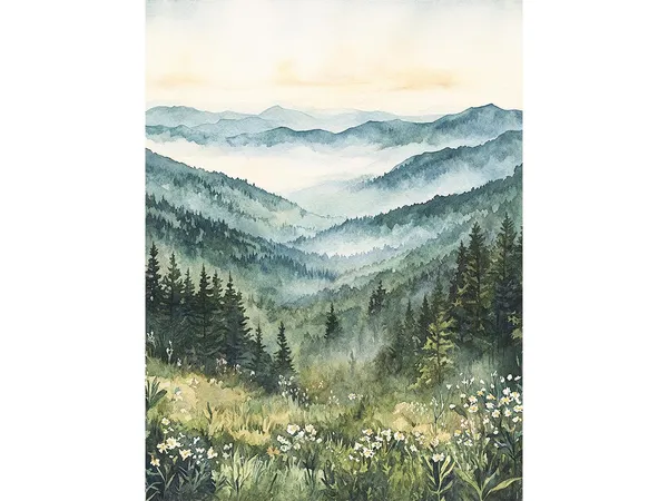 Blue Ridge Mountains North Carolina Wall Art Print