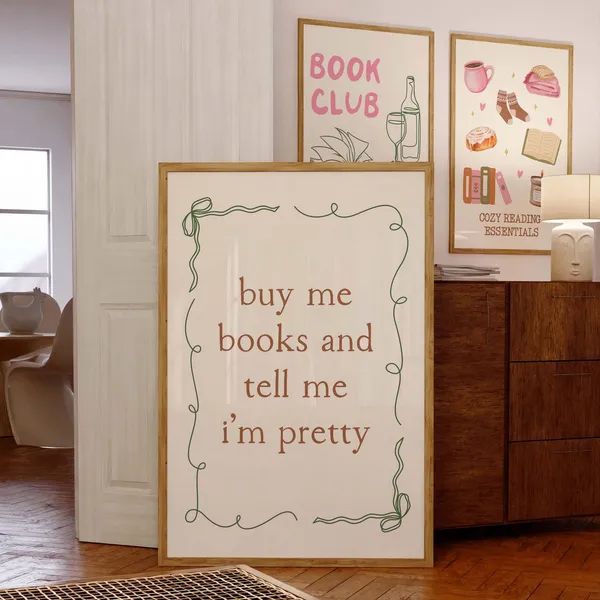 Bookish Coquette Reading Room Wall Art Print