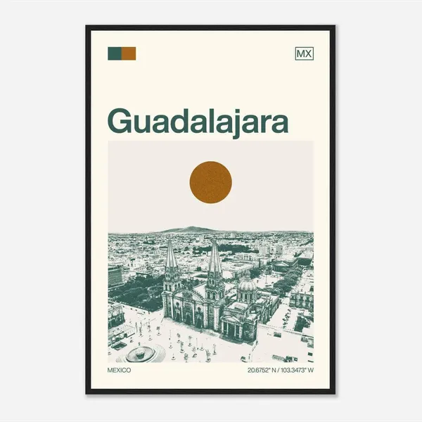 Guadalajara, Mexico Minimalist Travel Poster