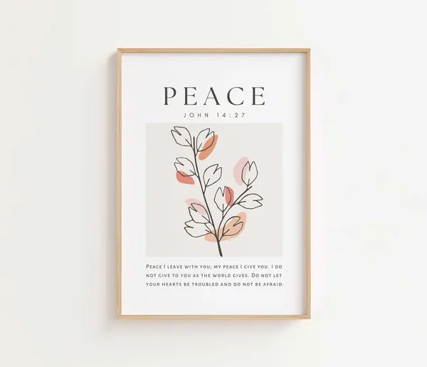 John 14:27 Bible Verse Print, Christian Home Decor
