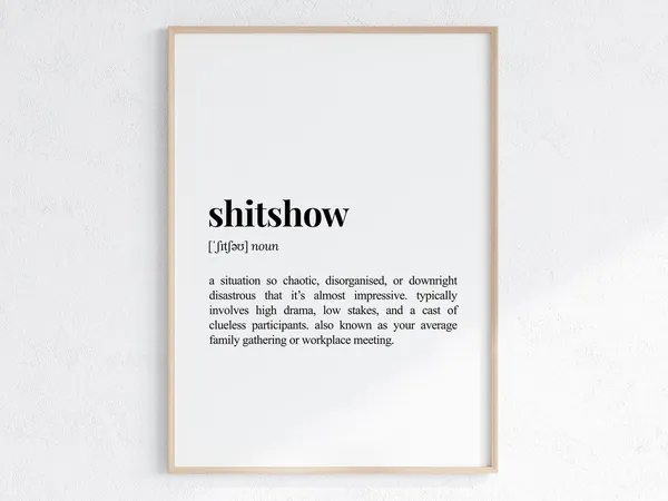 Shitshow Definition Sarcastic Dictionary Poster
