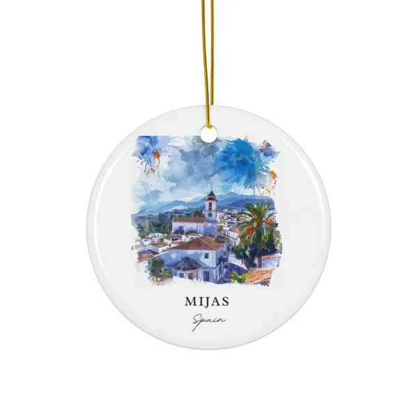 Mijas Spain Christmas Ornament Travel Poster