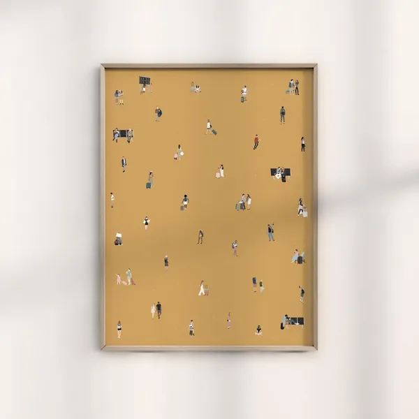 Tiny People Airport Minimalist Travel Art Print