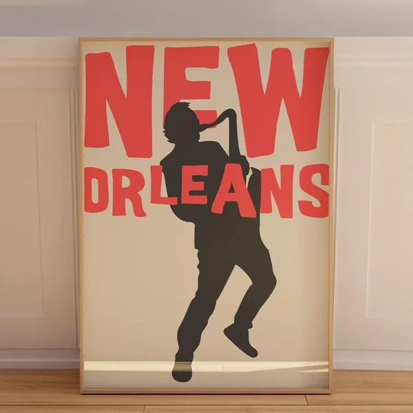 New Orleans Jazz Vintage Poster, Music Lover Art Print