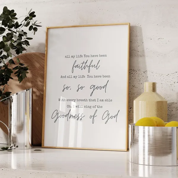Goodness Of God Lyric Christian Praise Song Print