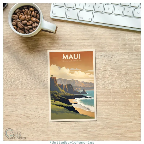 Maui Coastline Majesty Travel Poster, Hawaii
