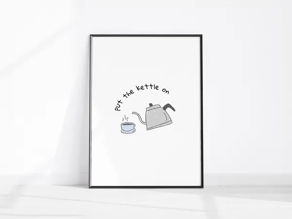 Put The Kettle On Retro Kitchen Art Print