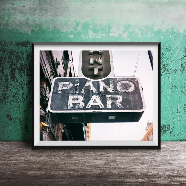 Piano Bar Photography Art Print, Music Room Decor