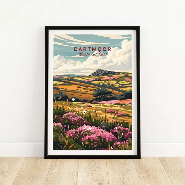 Dartmoor Travel Poster, Home Office Decor