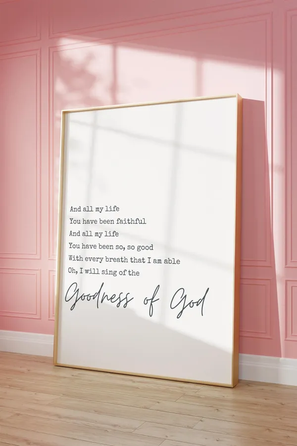 Goodness Of God Lyric Christian Praise Song Art Print