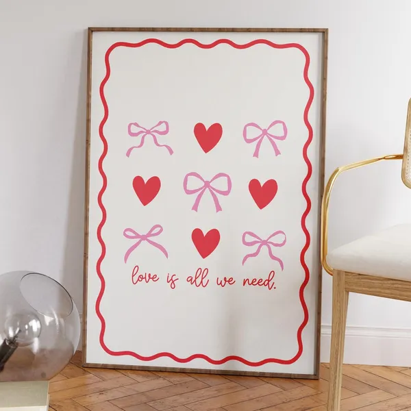 Love Is All We Need Art Print, Coquette Valentine
