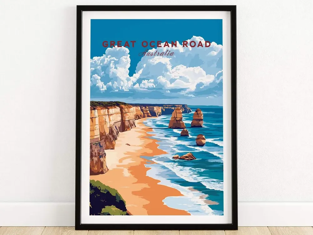Great Ocean Road Travel Poster, Wall Art Print