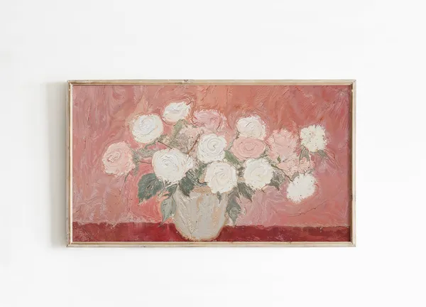 Floral Frame TV Art, Valentine's Day Roses