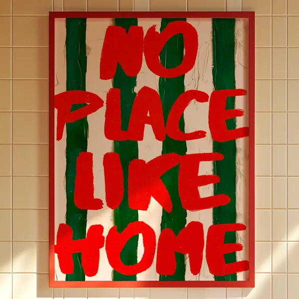 Red Typography Poster, 70s-Inspired Art Print