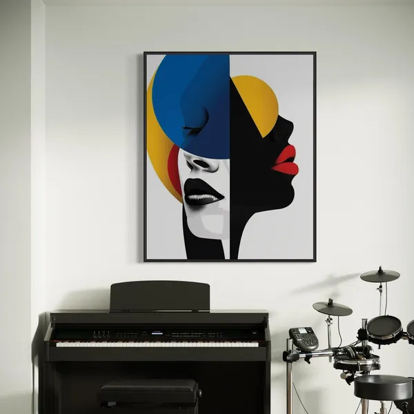 Minimalist Abstract Dual Face African Art Print