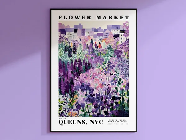 Queens Flower Market, New York City Travel Poster