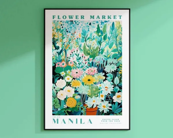 Manila Flower Market Travel Poster, Floral Art Print