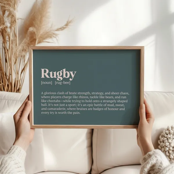 Rugby Definition Minimalist Wall Art Print Gift
