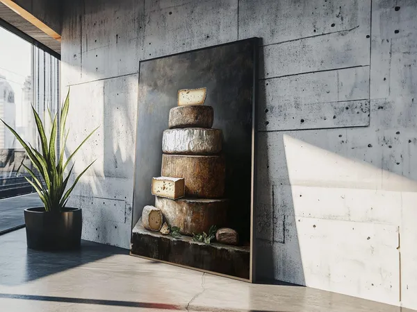 Cheese Still Life Rustic Farmhouse Kitchen Art